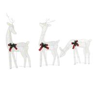 Beliani Outdoor Led Decoration Reindeers 92 Cm White Angeli