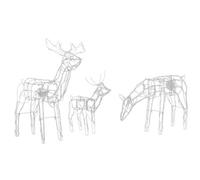 Beliani Outdoor Decoration Led Mikkeli 76/47/52 Cm Animated Reindeer White
