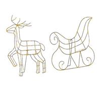 Beliani Outdoor Led Decoration Sleigh And Reindeer 46 Cm Silver Saija