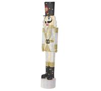 Beliani Outdoor Decoration Led Storovan 152 Cm Nutcracker White/ Gold