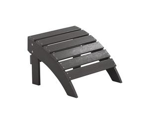 Beliani Outdoor Garden Footstool Dark Grey Plastic Wood for Patio Yard Adirondack