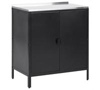 Beliani Outdoor Kitchen Cabinet Vilama Black Metal