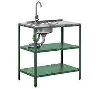 Beliani Outdoor Kitchen Island With Sink Vilama Green
