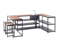 Outdoor Kitchen Set with Sink AVETRANA Metal Black