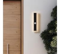 Beliani Outdoor Led Wall Light 30Cm Black Steel With Motion Sensor And Acrylic Shade