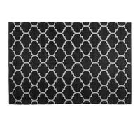 Beliani Outdoor Rug Aladana Black/ White 160 X 230 Cm Reversible