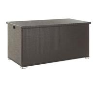 Beliani Outdoor Storage Box Brown Faux Rattan Chest 155 X 75 X 80 Cm
