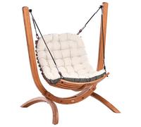 Beliani Patio Swing Alliste Larch Wood Brown
