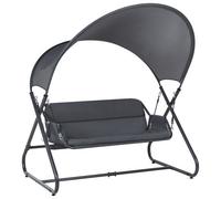 Beliani Patio Swing Solagna Metal Dark Grey