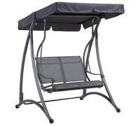 Beliani Patio Swing Tesero Metal Grey, Grey