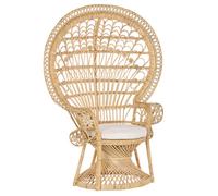 Beliani Peacock Chair Emmanuelle Rattan Natural