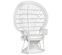 Beliani Peacock Chair Emmanuelle Rattan White