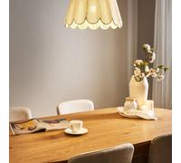 Beliani Pendant Lamp Beige Paper Rope Shade Iron Base Warm Ambient Light For Living Room Bedroom