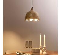 Beliani Pendant Lamp Brown Mango Wood Round Shade 24Cm X 130Cm