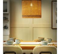 Beliani Pendant Lamp Natural Paper Rope Shade Hanging Light, W39 X H120Cm