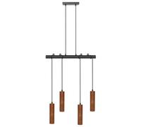 Beliani Pendant Lamp Tutaki Oak Wood Black
