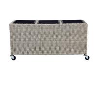 Beliani Plant Pot Bellis 82 Cm Light Brown Pe Rattan