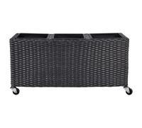 Beliani Plant Pot Bellis Pe Rattan 82 Cm Black