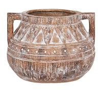 Beliani Plant Pot Variegatum 27 Cm Brown