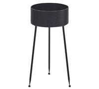 Beliani Plant Stand Leika Metal 29cm Black, Black
