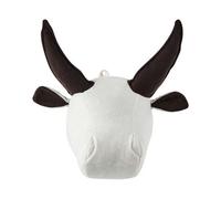 Beliani Plush White Cotton Felt Bull Head Wall Decor For Kids Room - Lightweight Vertical Hanging Accent