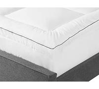 Beliani Polyester Mattress Topper White Japara Cotton King Size Bed Satin | Fabric, Mattress Protector, Polyester Filling, Does Not Require Assembly