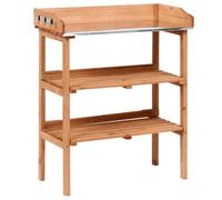 Potting Bench ROSAZZA 76 cm 92 cm Fir Wood Light Brown