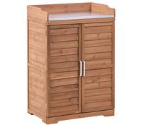 Beliani Potting Bench Tereville 67 Cm 100 Cm Fir Wood Brown