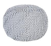 Beliani Pouf Grey 50 X 35Cm - Knitted Cotton Cover With Eps Beads Filling