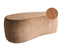 Beliani Pouffe BAYARD Faux Fur Light Brown, Brown