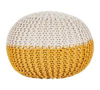 Beliani Pouffe Conrad Cotton Yellow 50 Cm 50 Cm 35 Cm