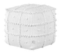 Beliani Boho Pouffe Harnai Cotton White