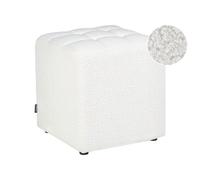 Beliani Pouffe Kansas Boucle White