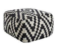 Beliani Pouffe KNIDOS Wool Black/ White, Black