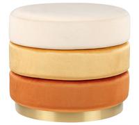 Beliani Velvet Pouffe Orange Louin, Orange