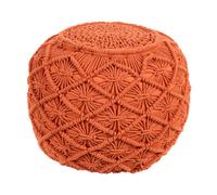 Beliani Pouffe Macramé Berkane Cotton Orange