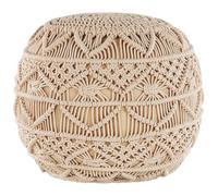 Beliani Pouffe Macramé Kayseri Cotton Beige