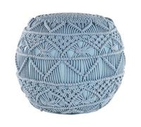 Beliani Pouffe Macramé Kayseri Cotton Blue