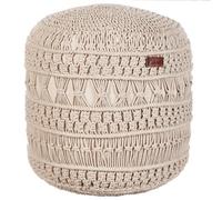 Pouffe Macramé THAKOT Cotton Beige