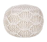 Beliani Pouffe Macramé Triman Cotton Light Beige