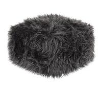 Beliani Pouffe MUKKI Faux Fur Black, Black