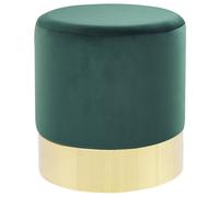 Beliani Velvet Pouffe Dark Green Sophia, Green