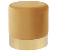 Beliani Velvet Pouffe Yellow Sophia, Yellow