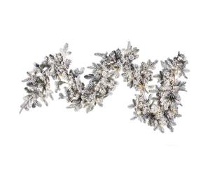 Beliani Pre-Lit Snowy Christmas Garland 180 Cm White Sundo