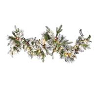 Beliani Pre-Lit Snowy Christmas Garland 180 Cm White Whitehorn