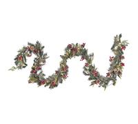 Beliani Pre-Lit Snowy Christmas Garland 270 Cm Green Paimio