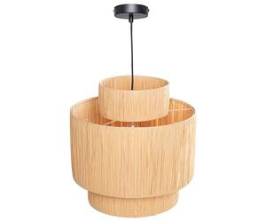 Beliani Raffia Pendant Lamp 3-Tier Boho Style Natural Colour Magech