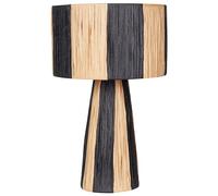 Beliani Raffia Table Lamp Palm Leaf Handmade On/Off Switch Boho Style Natural and Black Welmel