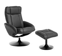 Beliani Recliner Chair APATE Faux Leather Black, Black