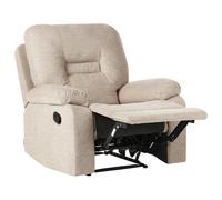 Beliani Recliner Chair Bergen With Footrest Fabric Beige